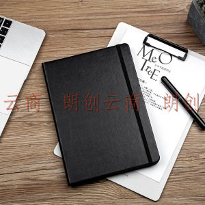 广博（GuangBo）A4黑色皮面商务办公会议记事本随身经典日记本 120张 GBP20060ES