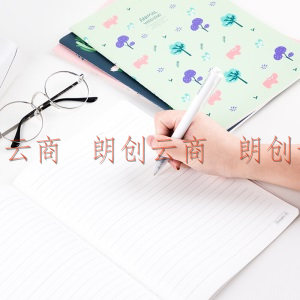 广博(GuangBo)B5笔记本子文具软抄本 卡通缝线学生记事本 动物周末 40张4本装 FB62100