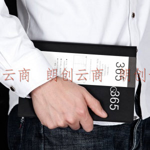 广博(GuangBo)365笔记本子皮面效率本全年本计划本商务日程本学习时间管理记事本A5棕色单本装FB63104