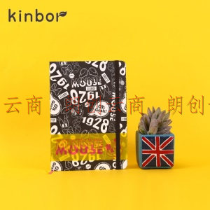 kinbor×迪士尼 硬面本笔记本子A5记事本日记本手帐本-米妮的蝴蝶结DT53082