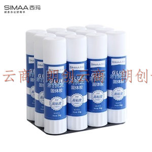 西玛（SIMAA) 21g高粘度 PVP固体胶水胶棒 12支装 无甲醛配方财务办公用品