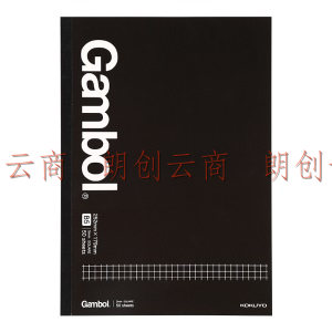   国誉(KOKUYO)Gambol渡边学生办公无线装订本子记事本 黑 5mm方格 B5/50页 5本装WCN-GNB1553
