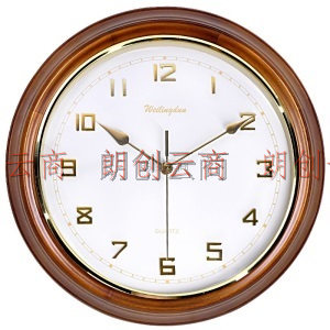 威灵顿挂钟创意实木挂钟客厅静音时钟现代挂表欧式大气经典壁钟办公室石英钟表 G10291