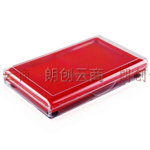 广博(GuangBo)135*85mm快干印台 盒/办公用品/透明盖款 红YT9127