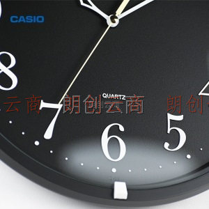 卡西欧（CASIO）挂钟 客厅创意静音钟表时尚简约壁钟卧室时钟 石英钟表挂墙 IQ-88-1PF黑色