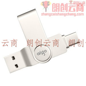 爱国者（aigo）64GB Type-C USB3.1 手机U盘 U356炫酷高速款 银色  双接口手机电脑用
