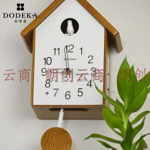 多帝家（DODEKA）挂钟 布谷鸟实木钟表 北欧客厅小鸟儿童时钟整点报时音乐咕咕钟 经典款DOC-1726