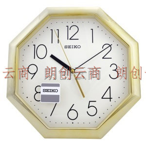 精工 SEIKO 日本精工挂钟现代时尚客厅个性简约时钟中式静音八角形八卦时钟表 QXA668G