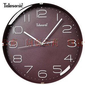 天王星（Telesonic）挂钟12英寸日式简约挂钟家用客厅时钟装饰石英钟卧室静音时钟表Q0731-2紫色