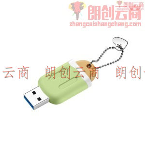 爱国者（aigo）64GB USB3.1 U盘 U333 绿色 雪糕系列 可爱聚焦 高速读写 时尚推拉 亲肤手感