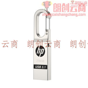惠普（HP）256GB USB3.1 U盘 x760w 银色 高速安全金属钥匙扣 防水抗摔 电脑车载两用优盘