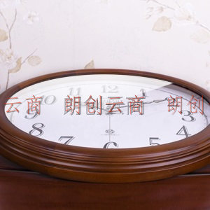 威灵顿挂钟创意实木挂钟客厅静音时钟现代挂表欧式大气经典壁钟办公室石英钟表 G10442