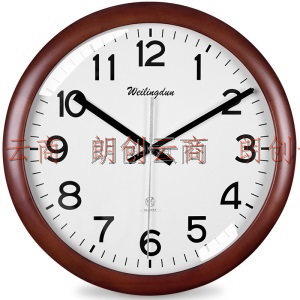 威灵顿挂钟创意实木挂钟客厅静音时钟现代挂表欧式大气经典壁钟办公室石英钟表 G10455