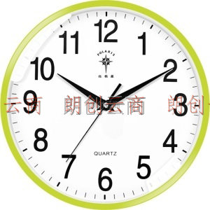 北极星（POLARIS） 挂钟 时尚创意客厅钟表 静音简约石英钟12英寸2842绿色