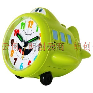 天王星（Telesonic）闹钟 创意学生时钟儿童卧室床头钟夜光闹表时尚小飞机客厅静音钟表玩具闹铃A1121-3绿色
