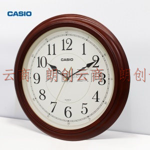 卡西欧（CASIO）挂钟静音客厅实木钟表现代石英钟简约时尚时钟创意挂表 IQ-121-5PF