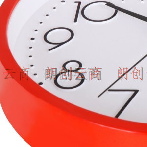 北极星（POLARIS）挂钟 创意时尚简约时钟静音石英客厅钟表9英寸7192红色