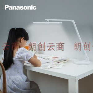 松下（Panasonic）台灯减蓝光无频闪国AA级照度手挥调光学习阅读横灯头护眼台灯 致玫系列底座款 HHLT0552W