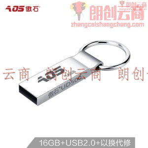 傲石(AOS) 16G Micro USB2.0 U盘UD500银色 钥匙环创意U盘 迷你车载优盘
