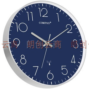 康巴丝（COMPAS）挂钟 电波钟客厅静音时尚简约北欧时钟表挂墙智能自动对时电波钟 C6219B深海蓝