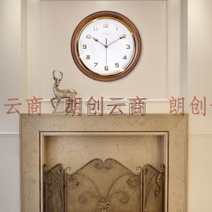 威灵顿挂钟创意实木挂钟客厅静音时钟现代挂表欧式大气经典壁钟办公室石英钟表 G10291