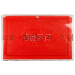 天章办公(TANGO) 盒印台快干盖章印台 137*88mm透明外壳方形快干印台 红色 财务办公用品