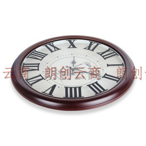 康巴丝（Compas）挂钟16英寸静音钟表客厅卧室时钟 欧式石英钟表挂墙 3181橡木色