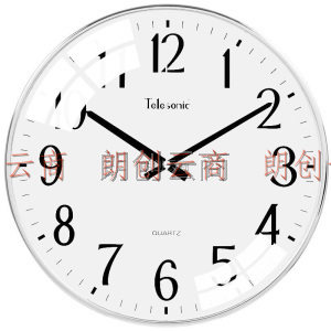 天王星（Telesonic）挂钟 客厅个性钟表现代简约静音钟创意时尚时钟卧室石英钟Q0676-2 银色