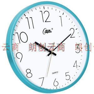 康巴丝（COMPAS）挂钟 创意简约钟表客厅静音石英钟表挂墙卧室时钟北欧时尚挂表 C2855-1 珍珠蓝