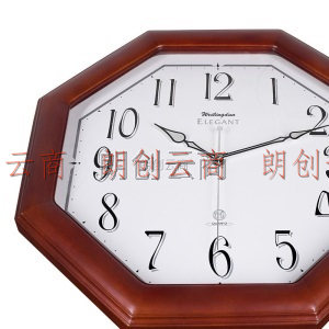 威灵顿挂钟创意实木挂钟客厅静音时钟现代挂表欧式大气经典壁钟办公室石英钟表 G10445