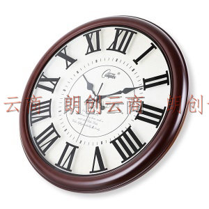 康巴丝（Compas）挂钟16英寸静音钟表客厅卧室时钟 欧式石英钟表挂墙 3181橡木色