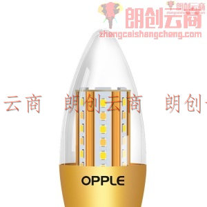 欧普照明（OPPLE）led灯泡 E14水晶灯泡吊灯灯泡壁灯泡小螺口蜡烛泡螺旋 尖泡 烛形灯泡 奢华金7W双色 5只装