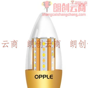 欧普照明（OPPLE）led灯泡 E14水晶灯泡吊灯灯泡壁灯泡小螺口蜡烛泡螺旋 尖泡 奢华金9W双色 10只装