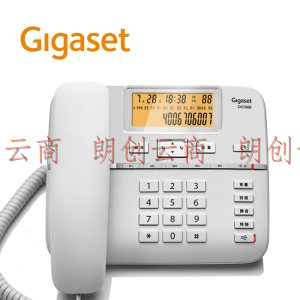 Gigaset原西门子智能录音电话机/接电脑海量存储自动录音中文弹屏拨打/ 客服酒店办公免提固定座机DA760B白