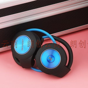 夏普（SHARP）HP-20挂耳式无线蓝牙耳机运动耳麦跑步头戴耳挂式立体声安卓通用蓝色