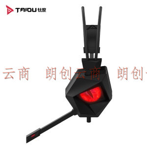 钛度（Taidu）THS300PRO暗鸦之眼游戏耳机头戴式台式电脑耳机电竞耳麦 吃鸡LOL 红黑