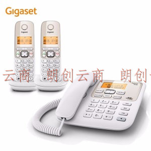 Gigaset原西门子无绳电话机子母机家用 中文显示/大屏幕/三方通话/大音量座机停电可用 A730一拖二(白)