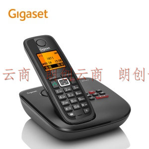 Gigaset原西门子无绳录音电话机 中文菜单 25分钟录音留言 家用办公无线子母机座机 双向天线E710A一拖二(黑)
