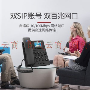 国威 SIP电话机座机 IP话机固定电话 家用办公 百兆VOIP 双网口前台客服呼叫中心 GW12P【彩屏】