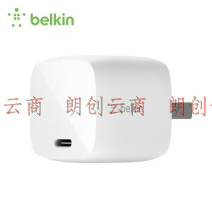 贝尔金（BELKIN）氮化镓PD快充30W充电器苹果iPhone XS/12pro/11/SE电源适配器Type-C/USB-C数据线快充头