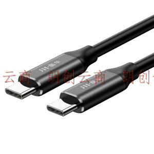 晶华（JH）双头Type-C数据线 USB-C公对公3.1快充PD充电线 手机笔记本连接电视显示器 合金黑色0.25米 U921A