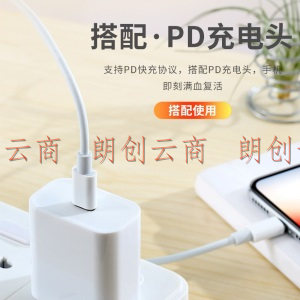 苹果Type-C to LightningPD20W快充数据线iPhone12/SE/11/Xs数锐 苹果USB-C快充线【PD1米闪充版】