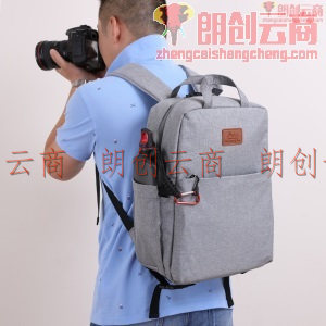 火柴人 MatchstickMen FC-8801浅灰色相机包 休闲双肩包 时尚多功能包 笔记本商务背包 男女双肩摄影包