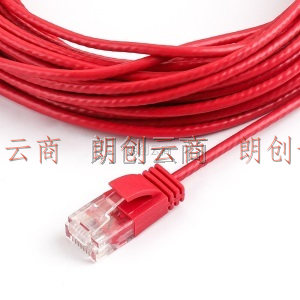 秋叶原（CHOSEAL）六类网络跳线电脑网线成品网线支持千兆网络线红色 1.5米 QS5161RT1D5