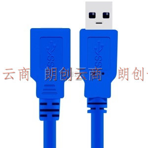 礼嘉 USB3.0延长线 0.5米 高速传输USB3.0数据线 公对母 电脑USB/ 鼠标键盘加长线 AM/AF 蓝色 LJ-3015