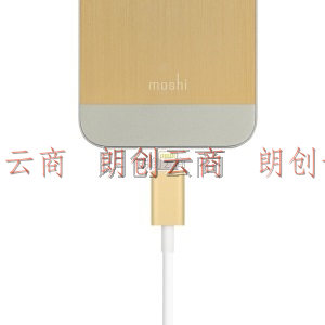 Moshi摩仕 苹果iphone数据线铝合金头充电线经过MFI认证 Lightning 金