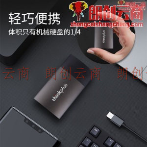 联想thinkplus移动固态硬盘 USB3.1高速SSD移动硬盘 type-c笔记本手机外接硬盘 US202【512GB】
