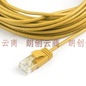 秋叶原（CHOSEAL）六类网络跳线电脑网线成品网线支持千兆网络线黄色 20米 QS5161YT20
