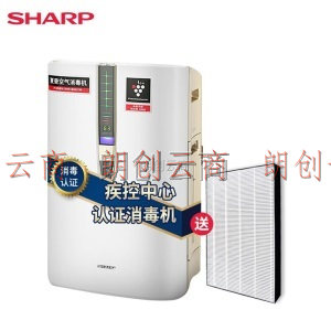 夏普（SHARP）空气消毒机净化器家用加湿卧室除甲醛净离子群杀菌除过敏原病毒KC-W380S-W1