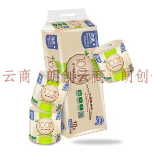 洁柔卷纸(C&S)本色纸巾 食品级加厚4层140g卫生纸*10卷(母婴健康用纸 自然木系列 进口原生木浆）